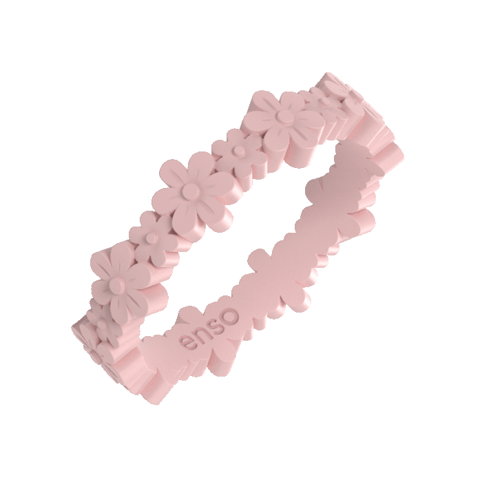 Daisy Stackable Silicone Ring - Pink Sand