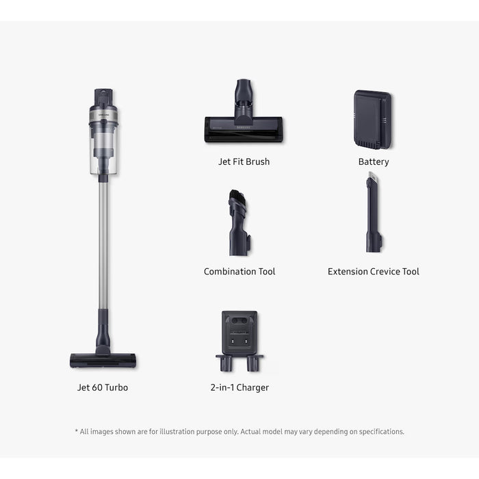 Samsung Jet 60 VS15A6031R4EU Turbo Cordless Stick Vacuum Cleaner with up to 40 Min Run Time - Purple