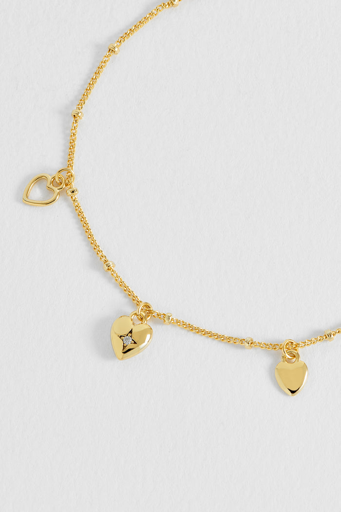Triple Heart Charm Bracelet
