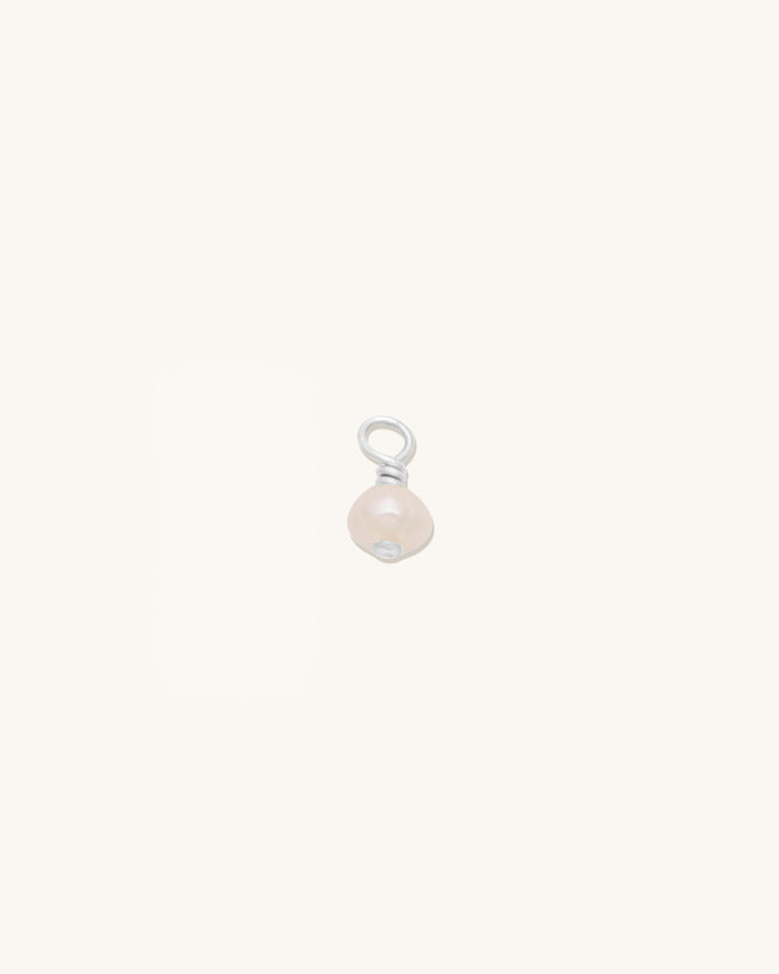 Wire Wrapped White Pearl Charm
