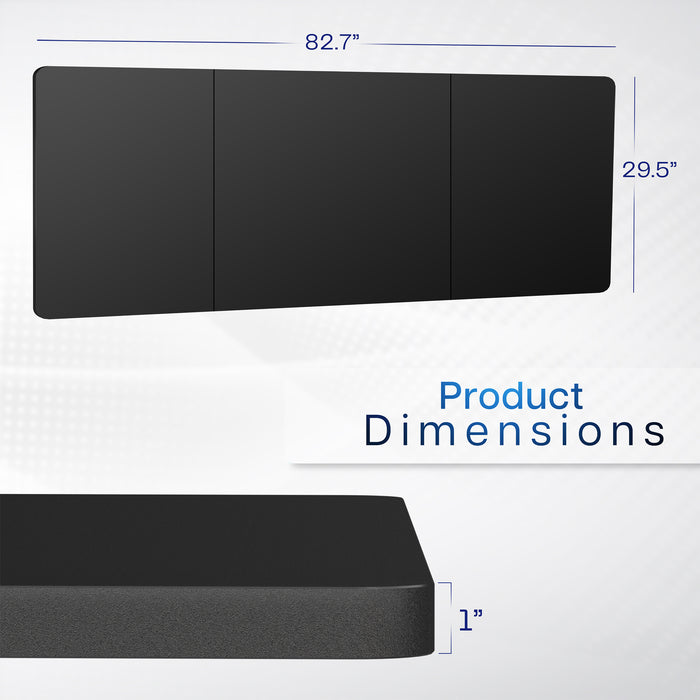 83 x 30 inch durable desk tabletop workstation with wide 3-panel surface space.