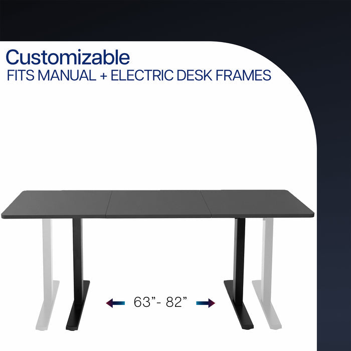 83 x 30 inch durable desk tabletop workstation with wide 3-panel surface space.