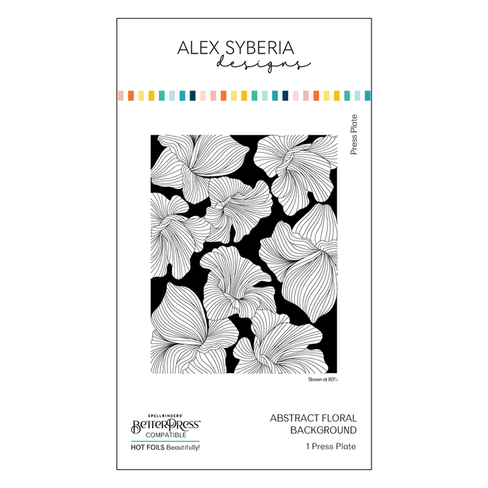 Abstract Floral Background Press Plate – Alex Syberia Designs, BetterPress System compatible, die-cutting, cardmaking supplies