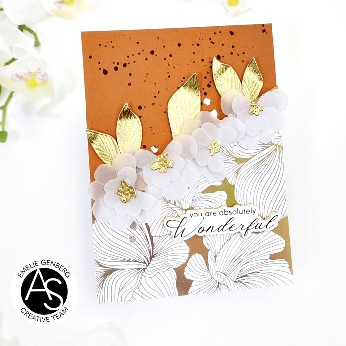 Abstract Floral Background Press Plate – Alex Syberia Designs, BetterPress System compatible, die-cutting, cardmaking supplies