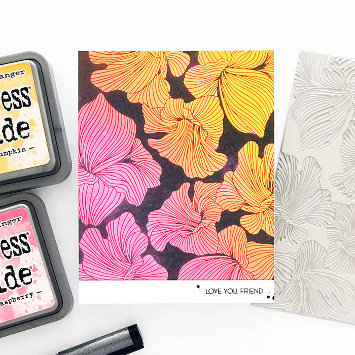 Abstract Floral Background Press Plate – Alex Syberia Designs, BetterPress System compatible, die-cutting, cardmaking supplies
