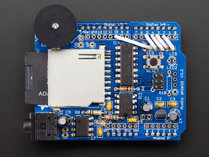 Adafruit Wave Shield for Arduino Kit (v1.1) by Adafruit - The Pi Hut