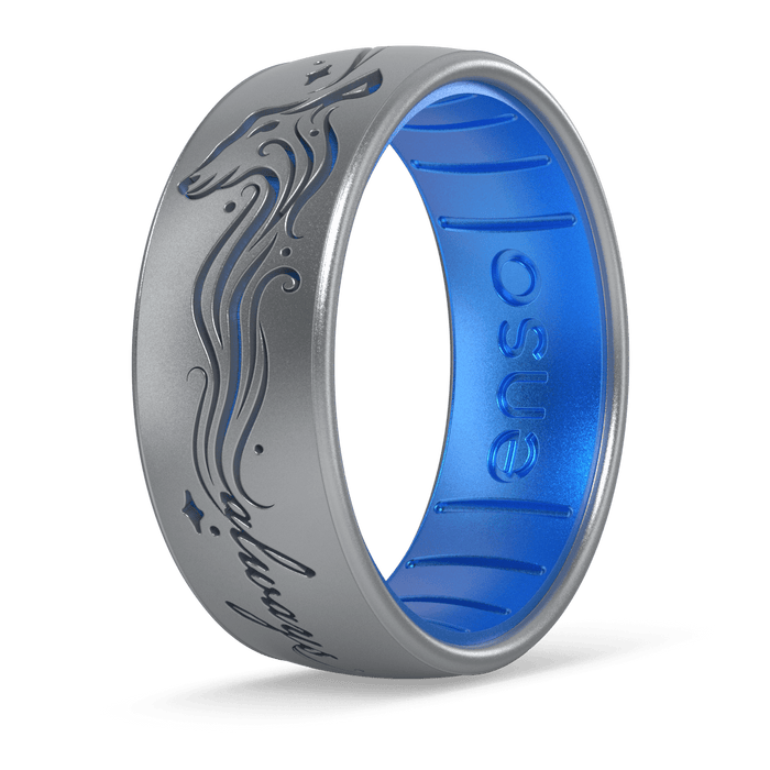 Harry Potter Silicone Ring - Always Patronus - Silver/Blue Topaz