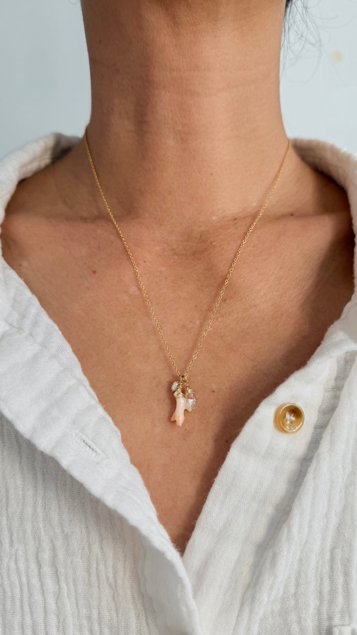Angelskin coral necklace