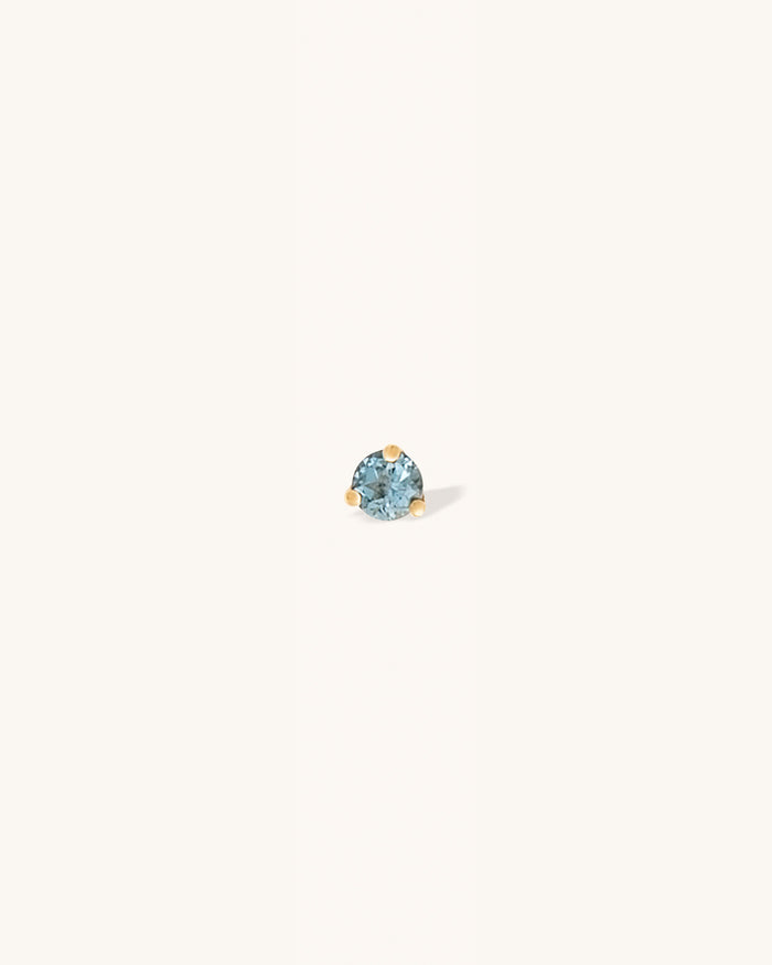 Aquamarine Birthstone Stud