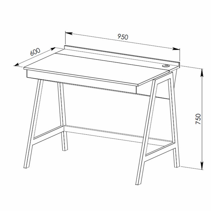 ASPECT Desk Oak by Workzone™ -Home Living Store - -