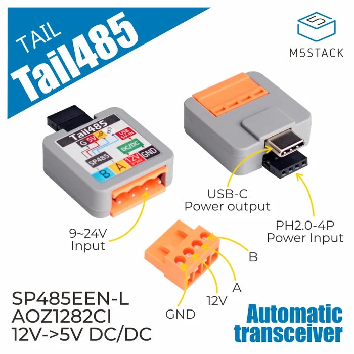 ATOM Tail485 - RS485 Converter for ATOM - m5stack-store
