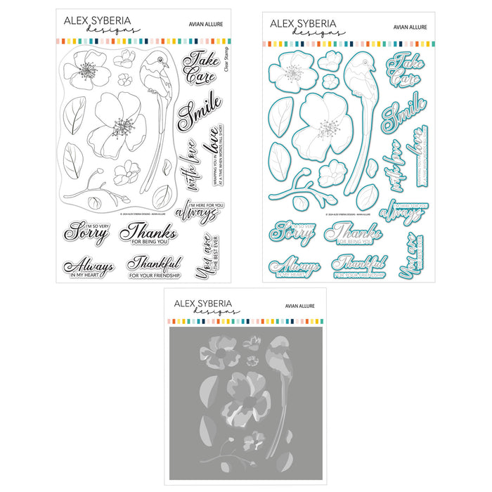 Avian Allure Stamp/Die/Stencil Bundle