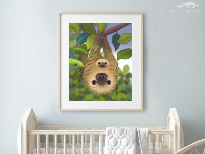 Baby Sloth Illustration Print