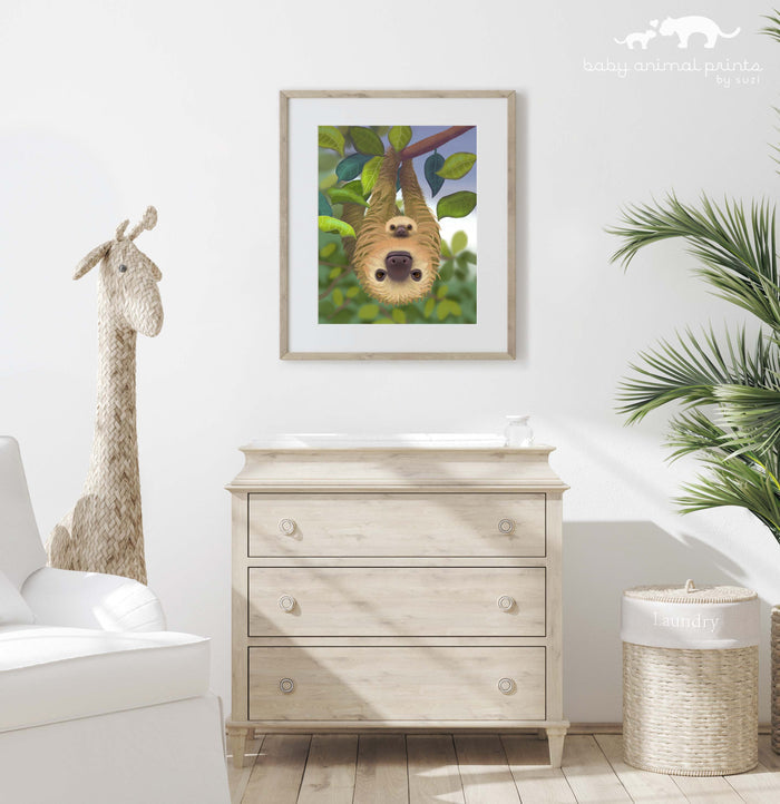 Baby Sloth Illustration Print