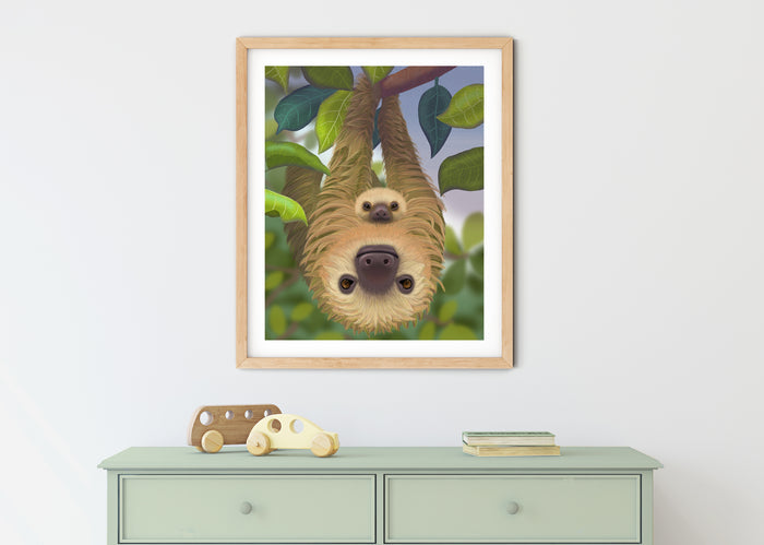 Baby Sloth Illustration Print