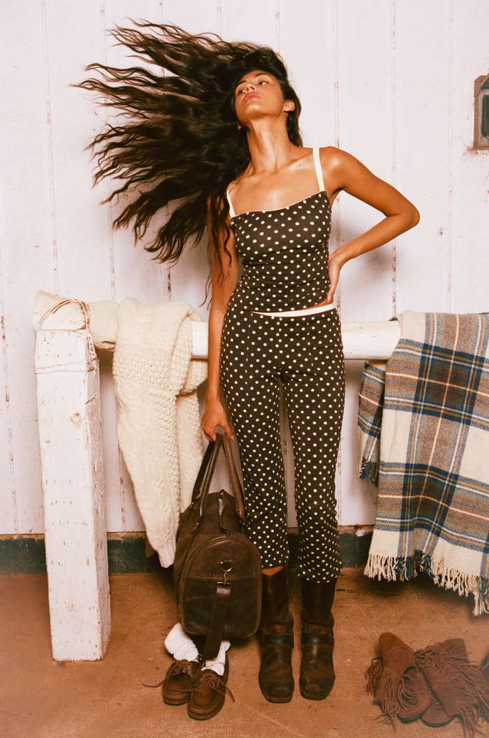BALCONETTE CAMI IN ESPRESSO DOT