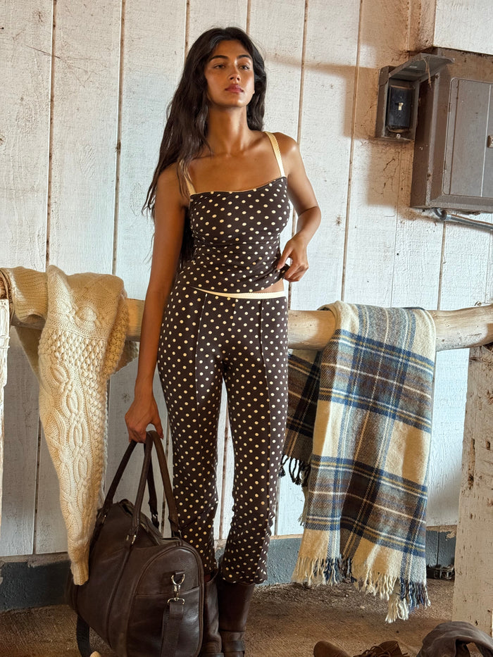 BALCONETTE CAMI IN ESPRESSO DOT