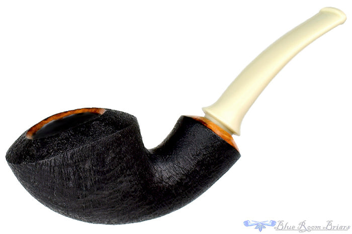 Benjamin Westerheide Pipe 1/4 Bent Black Blast Danish Dublin with Military Mount at Blue Room Briars