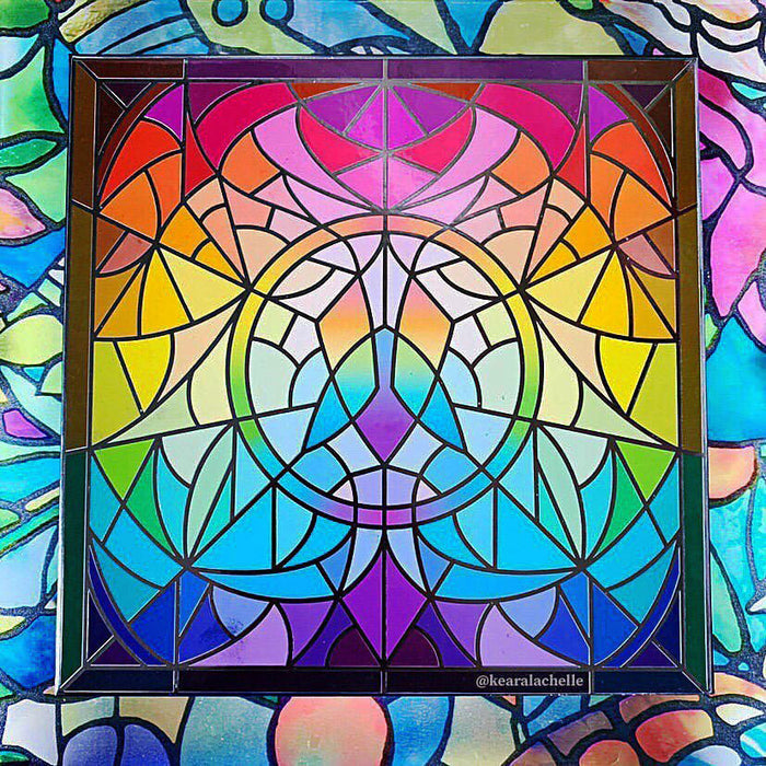 Top angled view of  Blemished Standard Stained Glass Magnetic Palette