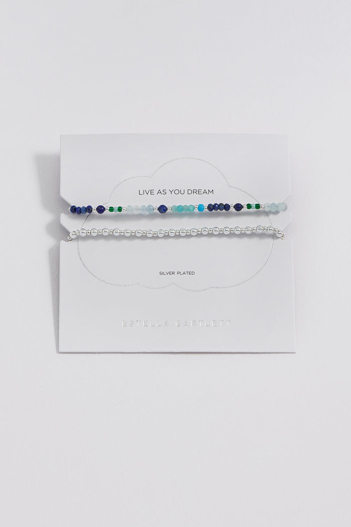 Blue Gemstone Bracelet Set