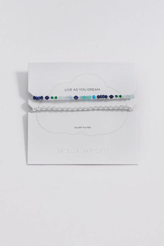 Blue Gemstone Bracelet Set