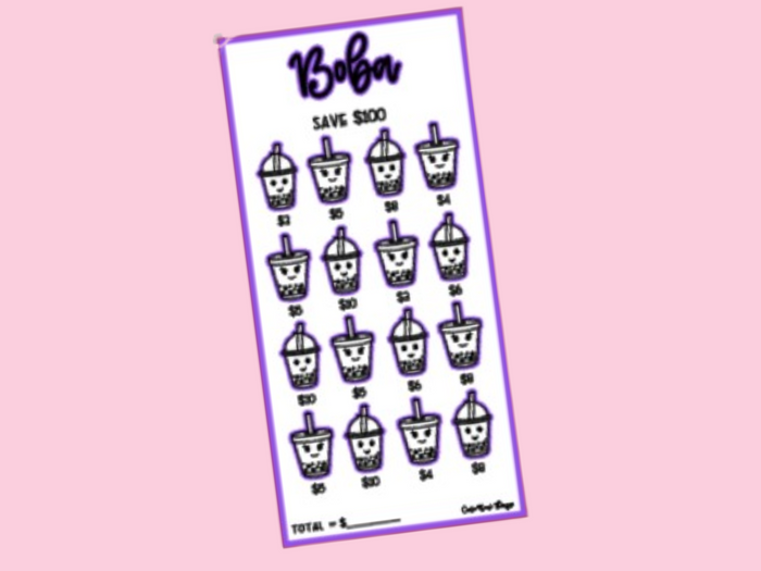 Boba | Savings Insert or Cash Envelope | Square | 100