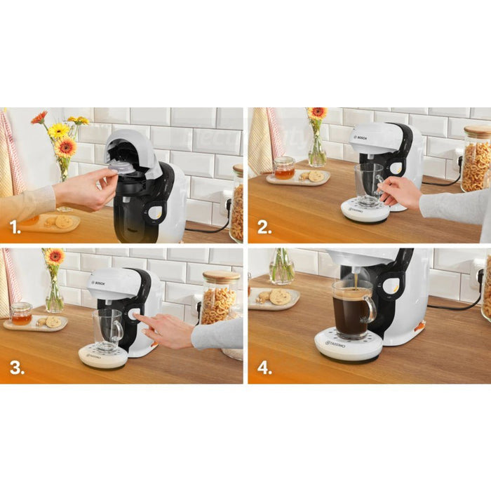 Bosch Tassimo Style Friendly pod coffee and hot drinks machine in White