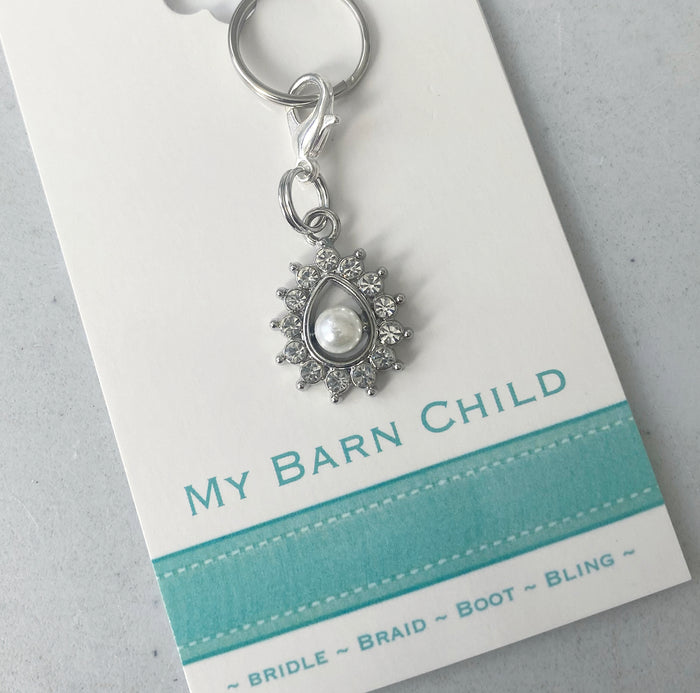 Bridle Charm: Crystal Pearl Drop