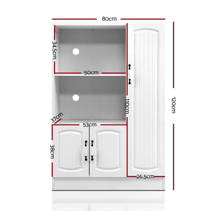Buffet Sideboard Cabinet Storage Cupboard Doors White Kitchen Hallway -Home Living Store - -