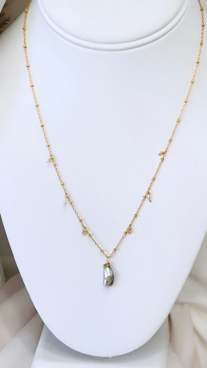 Celestial necklace - Champagne Keshi