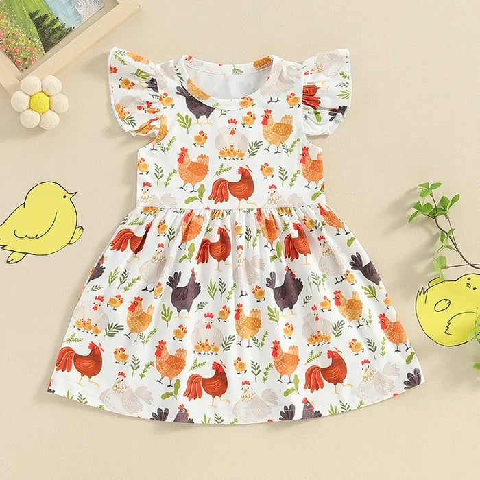 CHICKENS Ruffle Dress