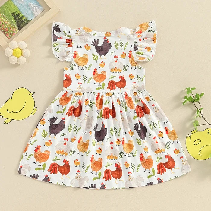 CHICKENS Ruffle Dress