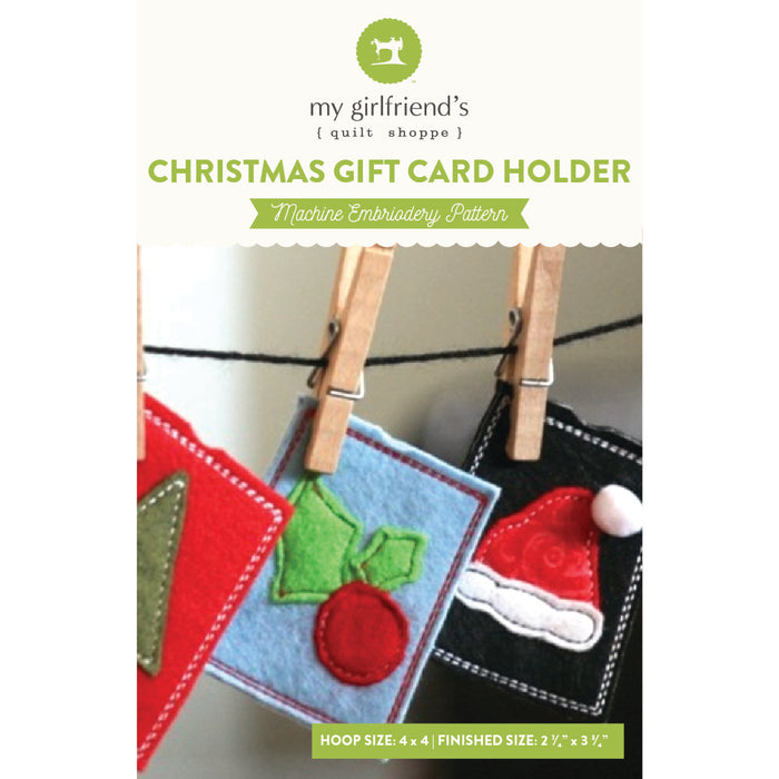 Christmas Gift Card Holders (Downloadable Machine Embroidery Pattern)