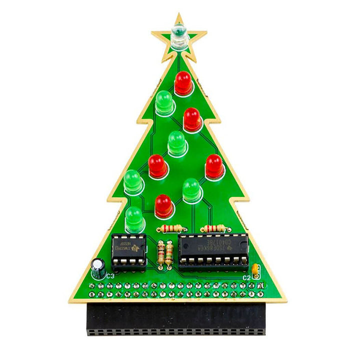 Christmas Tree Solder Kit (555 Timer) [Discontinued] by ModMyPi - The Pi Hut