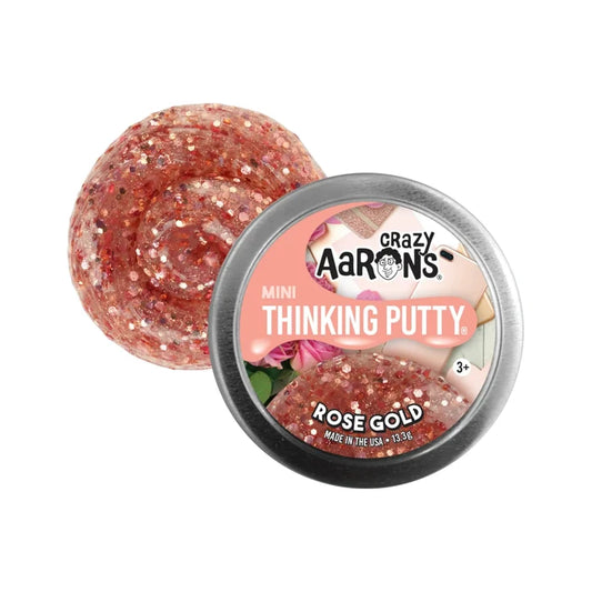 Crazy Aarons Rose Gold Mini 2 Inch Thinking Putty Tin - Owl & Goose Gifts
