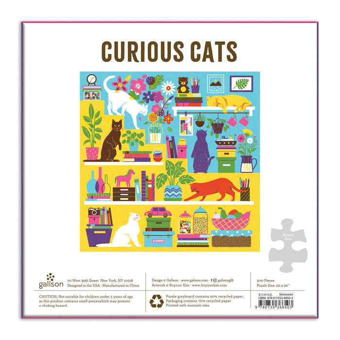 Curious Cats 500 Piece Puzzle 500 Piece Puzzles Galison