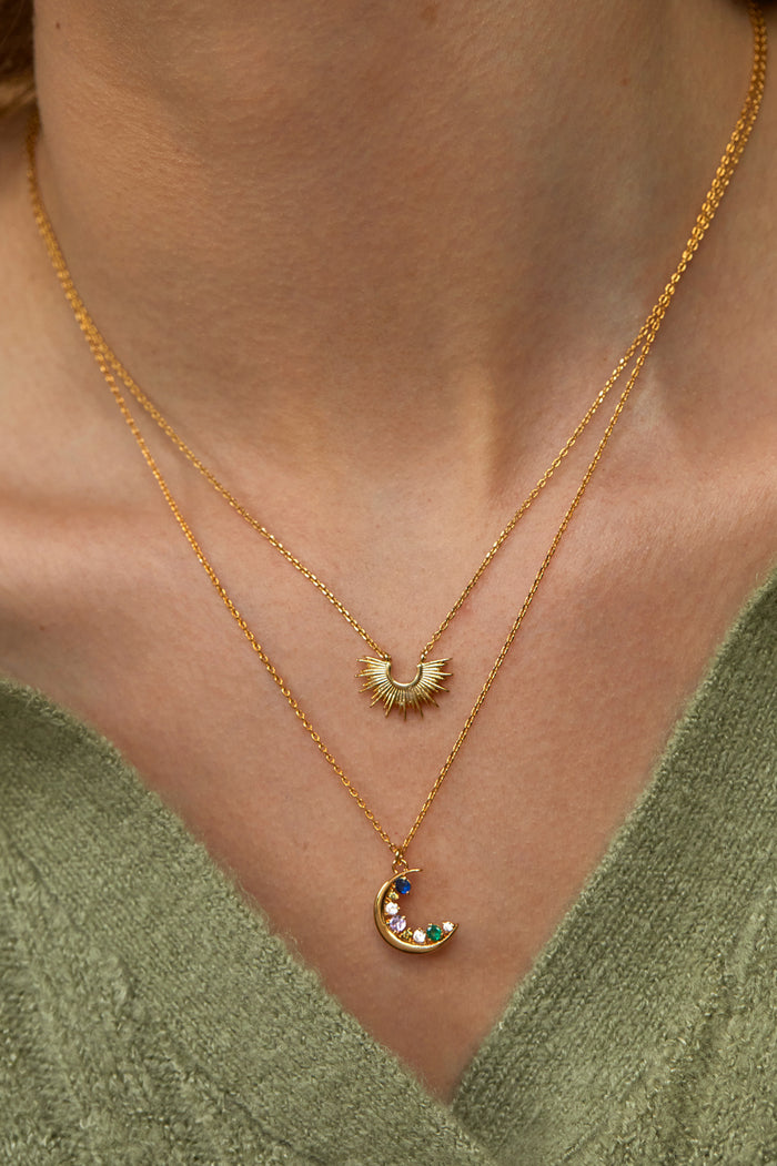CZ Moon Pendant