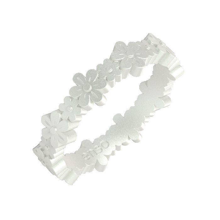 Daisy Stackable Silicone Ring - Metallic Pearl