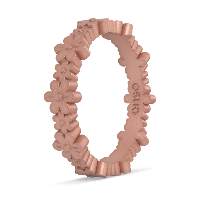Daisy Stackable Silicone Ring - Metallic Rose Gold