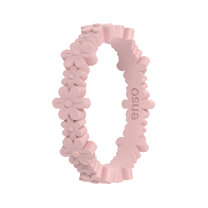 Daisy Stackable Silicone Ring - Pink Sand