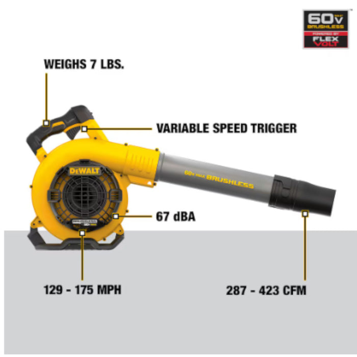 DEWALT DCBL770B FLEXVOLT® 60V MAX* Handheld Blower - Refurbished with Dewalt Warranty