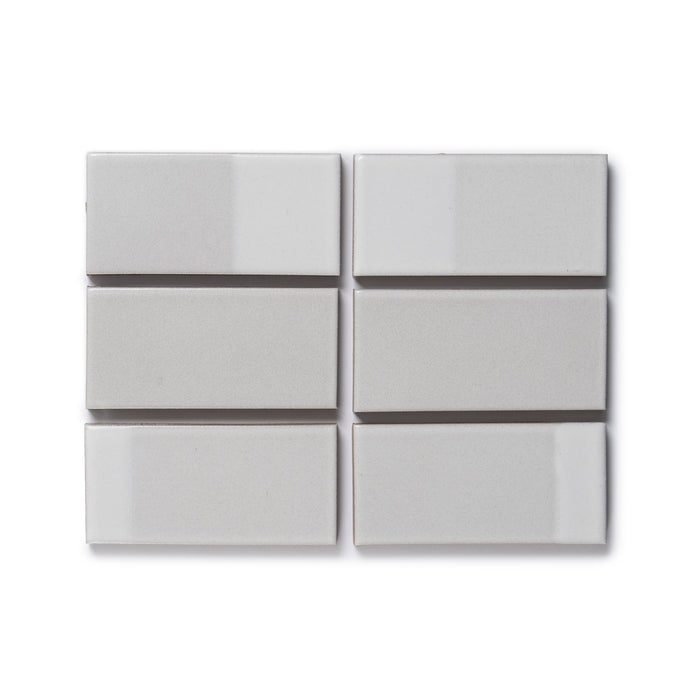 6 Heath Ceramics ceramic tiles glazed in Mid-Century White Blend
