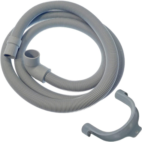 Drain Hose Angled Waste Pipe Extension Set m| Washing Machine Dishwasher Drain Hose Pipe 20mm | 30mm | 2 Metres Bent End Fitting