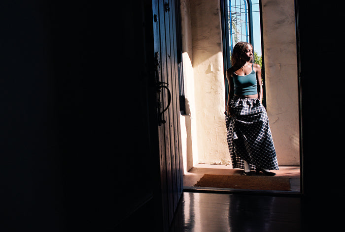 DREAM SKIRT IN JUNIPER TARTAN