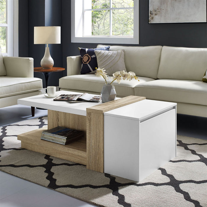 Duet Coffee Table Oak and White by Tauris™ -Home Living Store - -