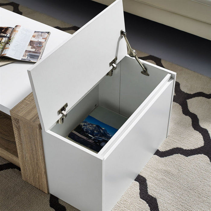 Duet Coffee Table Oak and White by Tauris™ -Home Living Store - -