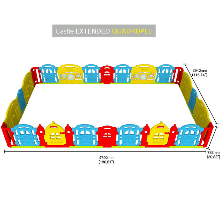DWINGULER Castle Playpen XQ x4 Extension Kit-Rainbow