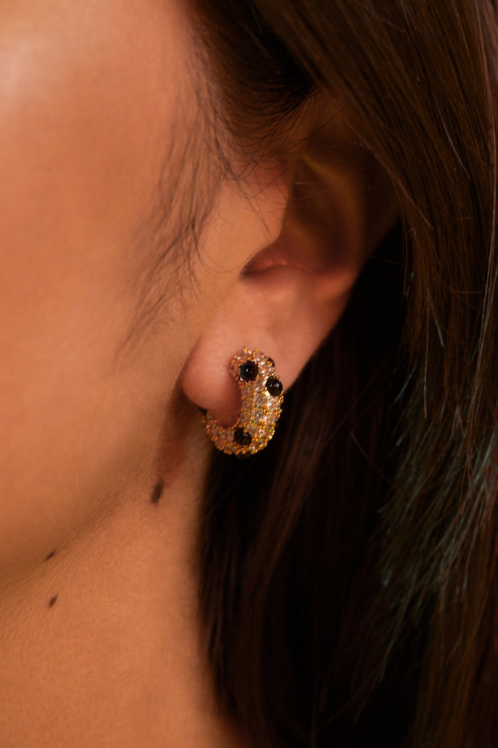 Embellished Gemstone and CZ Hoops