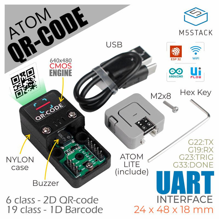 ATOM 2D/1D Barcode Scanner Development Kit - m5stack-store