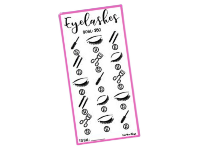 Eyelashes | Savings Insert or Cash Envelope | Square | 50